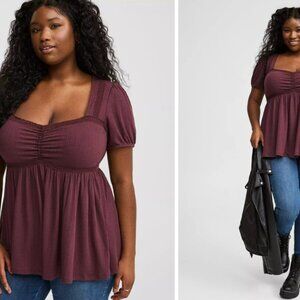 Torrid Textured Jersey Sweetheart Babydoll Tee